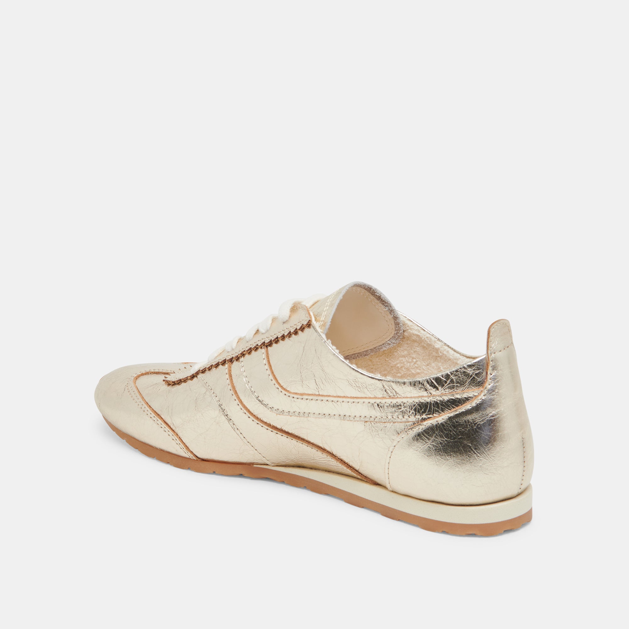 **Delany Sneakers Light Gold Crinkle Patent - Stylish & Comfortable Women's Fashion Shoes for Casual Wear & Everyday Outfits**