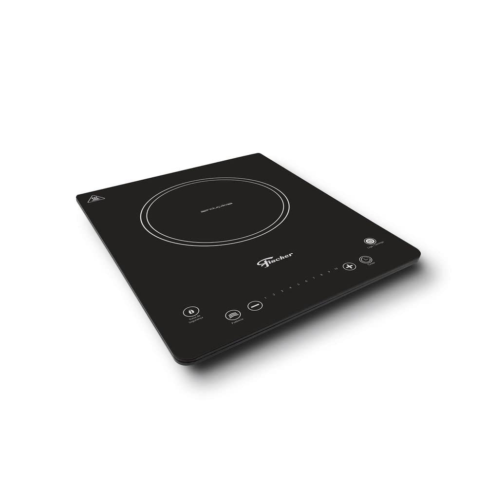 FISCHER 1-Burner Black Glass Induction Cooktop 220V - Portable Single Burner Stove for Small Kitchens, Dorms & RVs - Energy Efficient Vitroceramic Cooktop (Model 26884-59097)