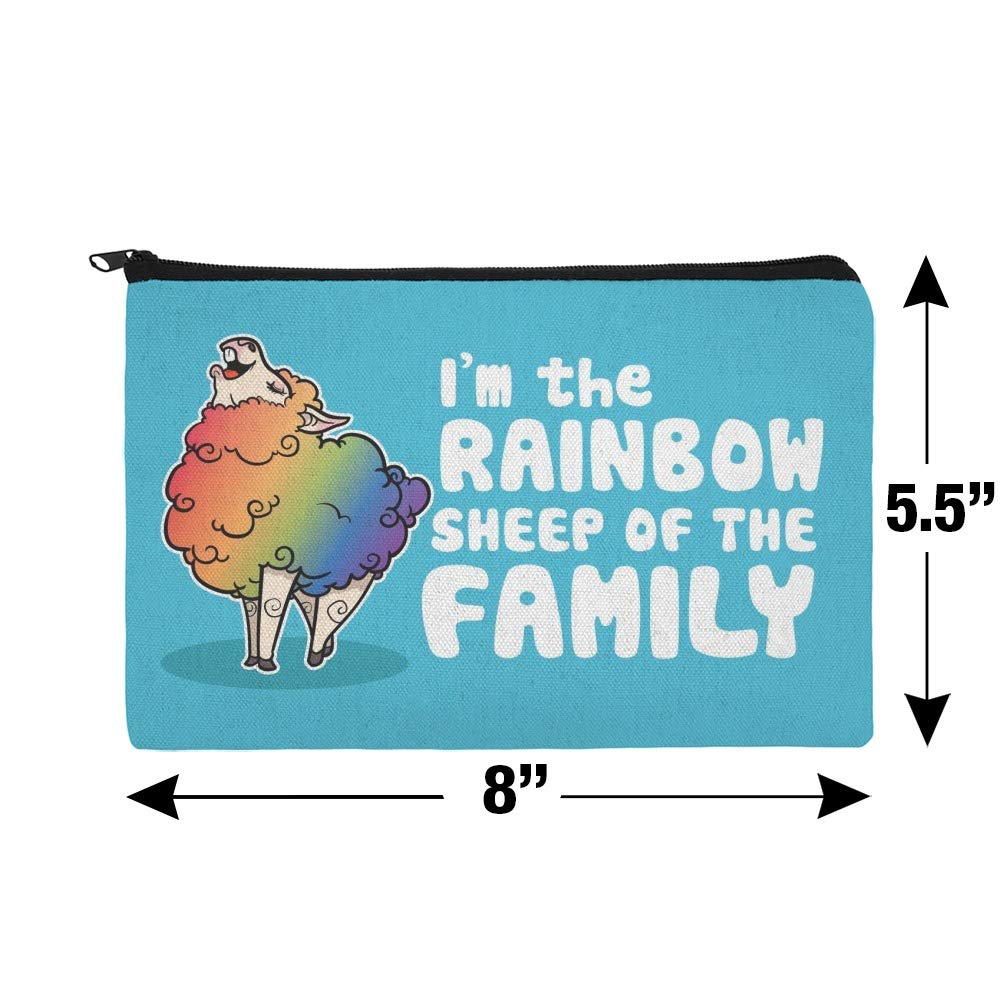 Rainbow Sheep Family Pride Makeup Bag - Waterproof Cosmetic Organizer Pouch for LGBTQ+ Travel & Storage | Perfect for Pride Events, Travel, and Daily Makeup Organization