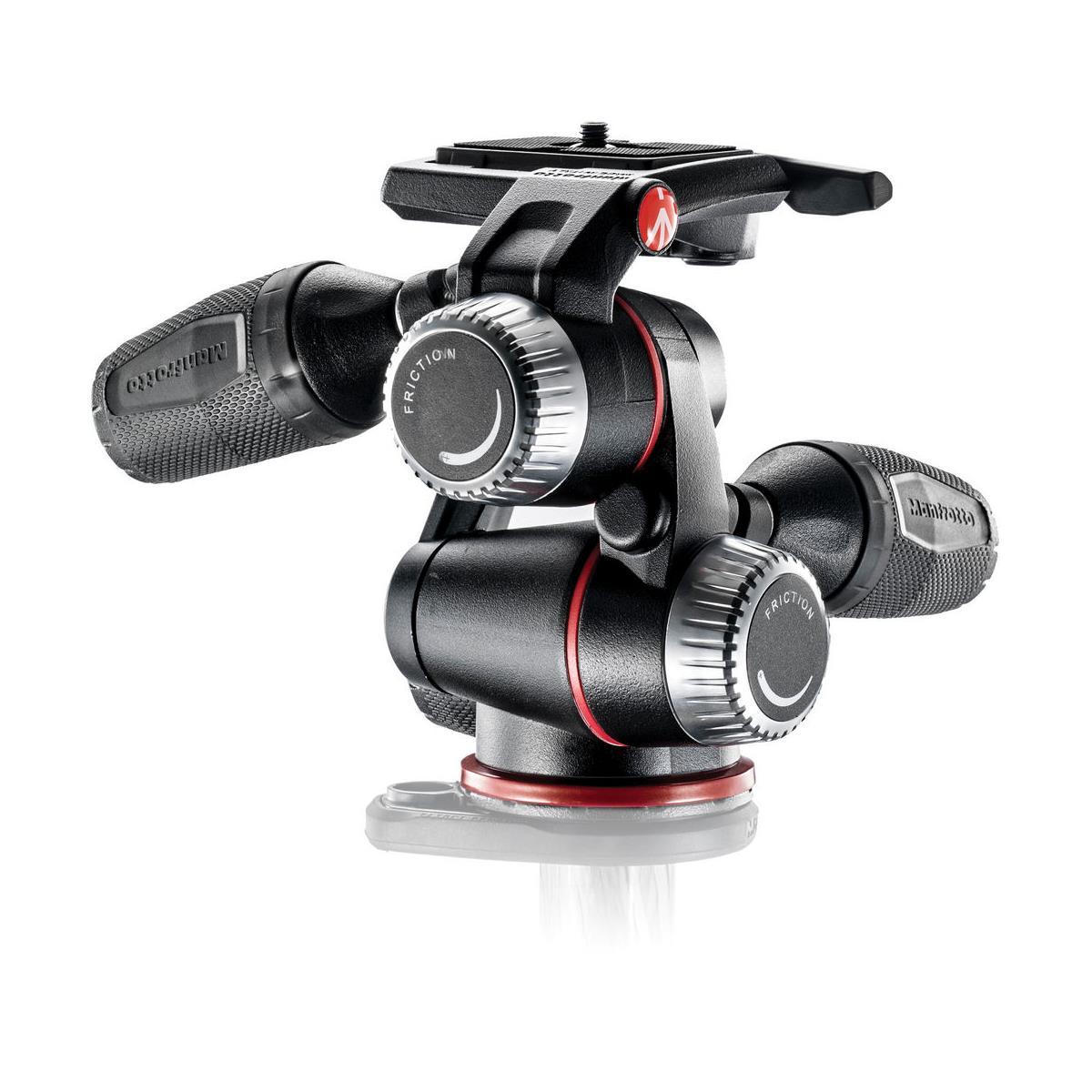 Manfrotto MHXPRO-3W Professional 3-Way Pan/Tilt Head with Quick Release - Perfect for DSLR Cameras, Video Cameras & Tripods - Ideal for Photography, Videography & Studio Work