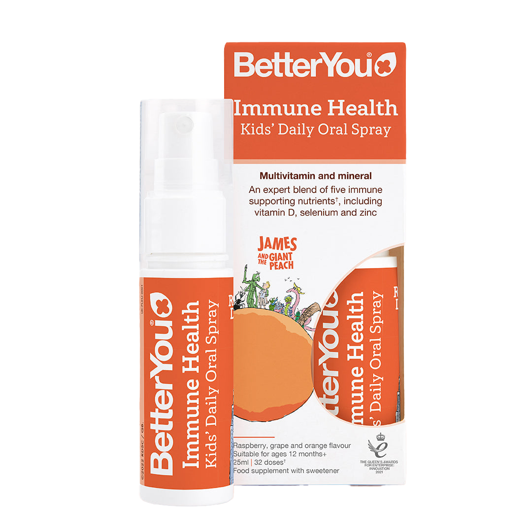 BetterYou Roald Dahl Immune Support Oral Spray 25ml - Boost Immunity & Wellness for Kids & Adults - Perfect for Travel, School & Daily Health