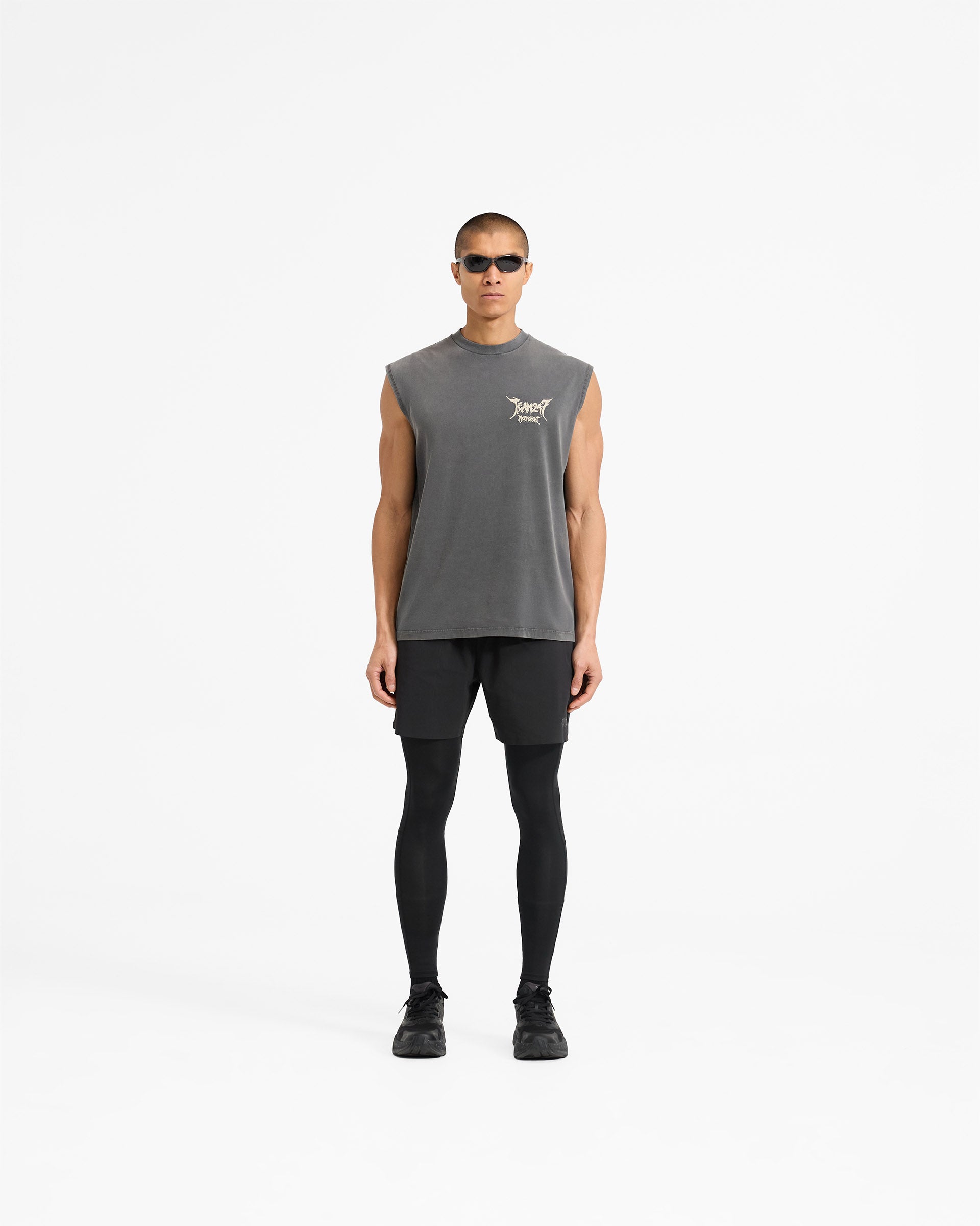 Team 247 X END Oversized Tank Top - Washed Grey - Streetwear Fashion for Men | Gym, Casual Wear & Summer Outfits