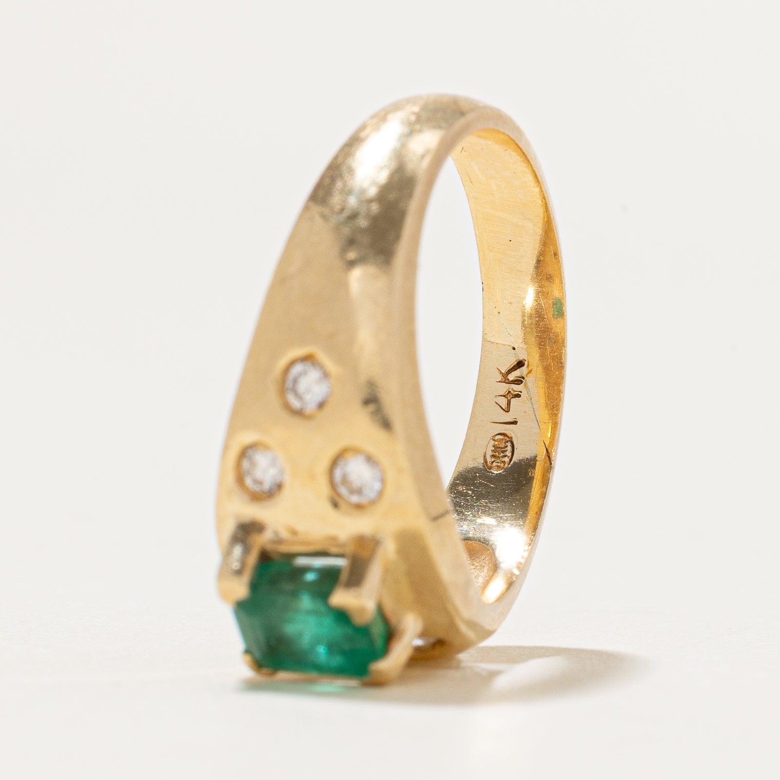 Emerald and Diamond Ring - 0.50ct Emerald with 0.15ctw Diamond Accents - Size 6 - Elegant Engagement, Wedding, or Anniversary Jewelry Gift
