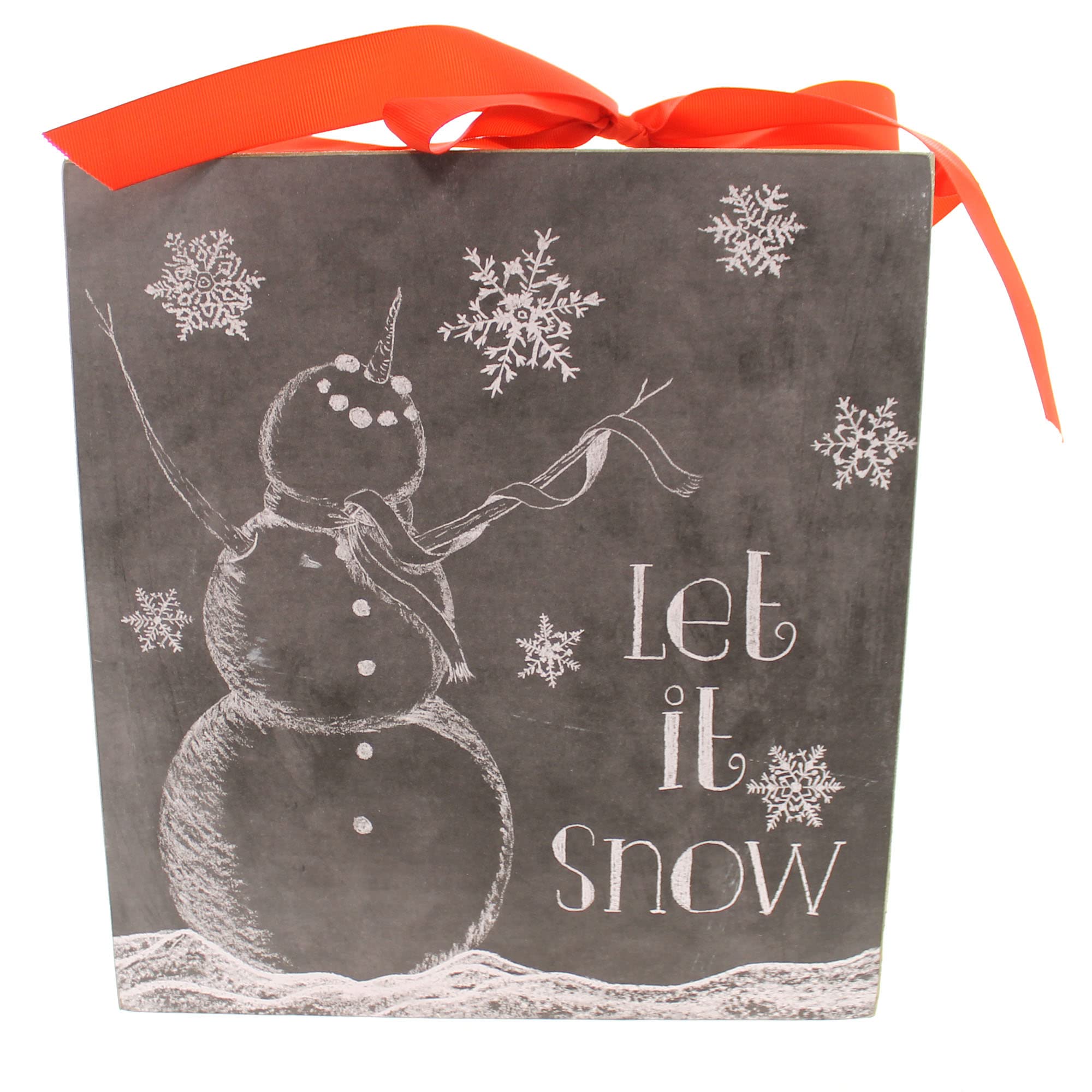 LET IT SNOW Wooden Chalkboard Sign - Christmas Snowman Wall Decor for Home, Farmhouse & Holiday Party Decoration