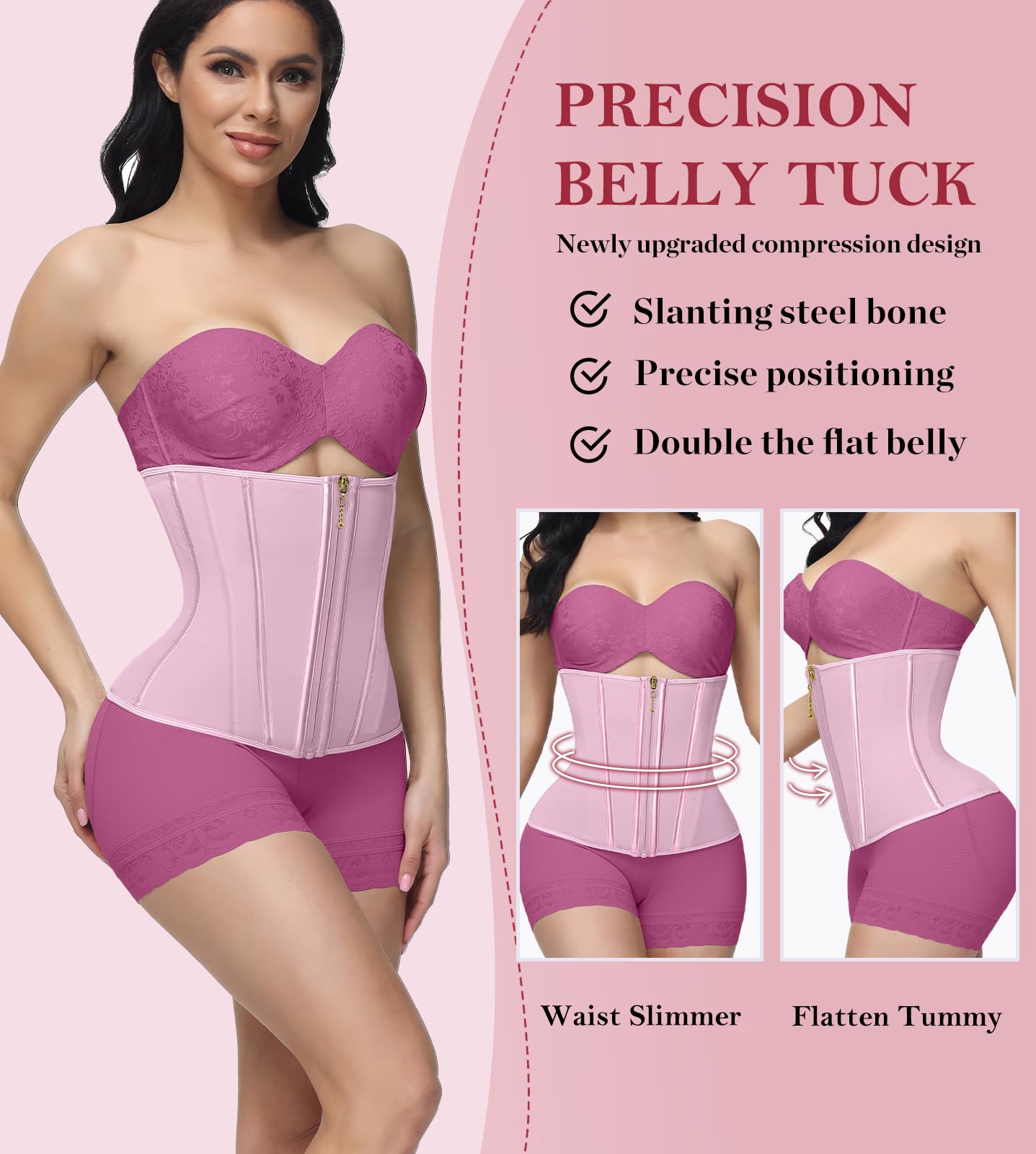 SHAPSHE Women's Waist Trainer for Tummy Control - Waist Cincher Corset Body Shaper for Workout & Postpartum - Slimming Shapewear for Daily Wear & Special Occasions