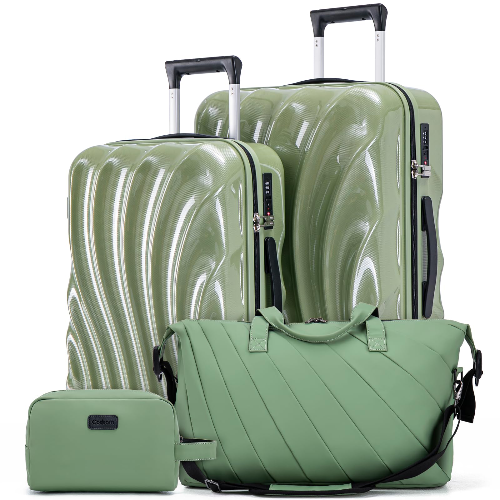 2-Piece ABS+PC Hardshell Carry On Luggage Set with Spinner Wheels & TSA Lock (20/24 Inch) - Lightweight Suitcase with Phone Holder for Business Travel & Vacation
