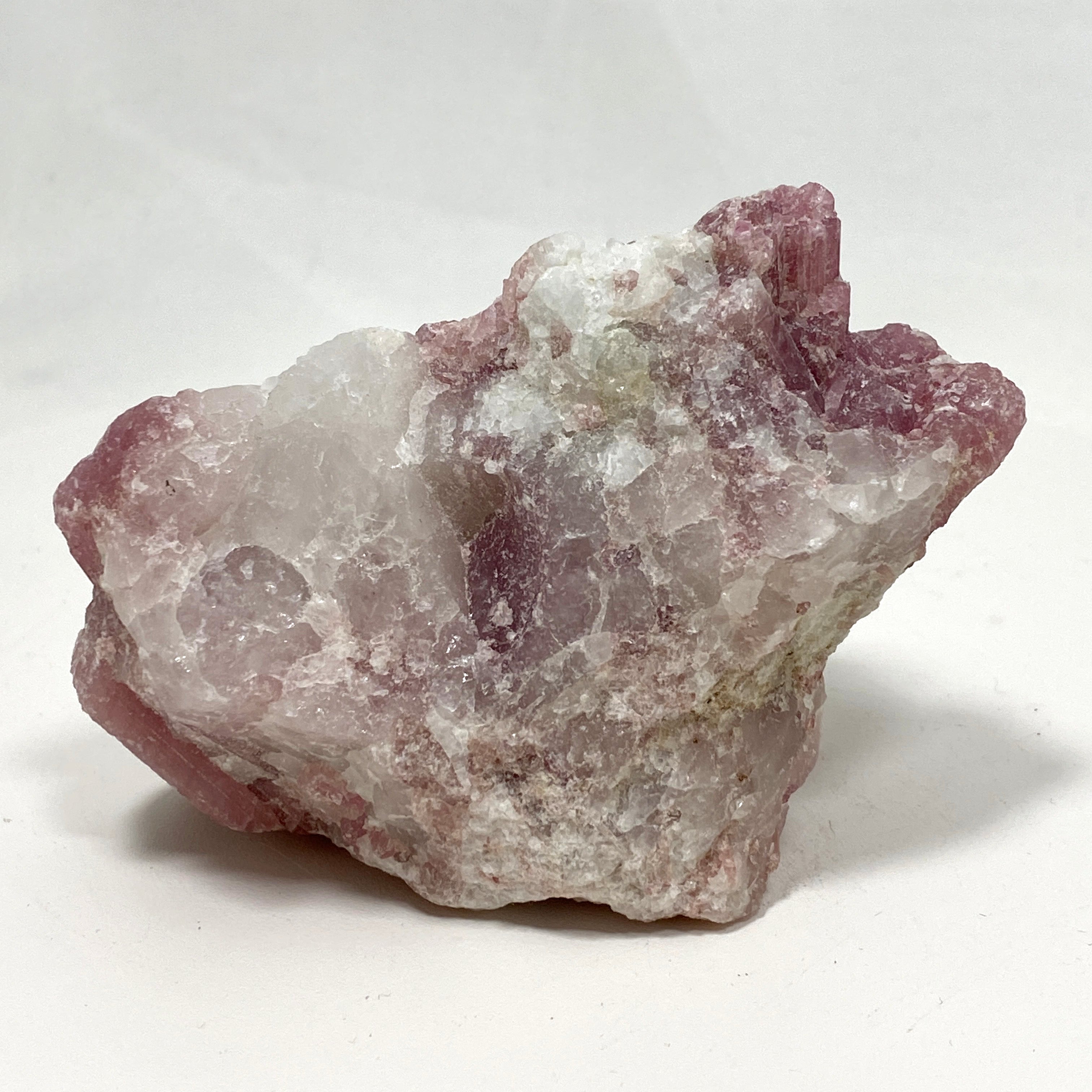 Natural Pink Tourmaline on Quartz Crystal - PTQ 03 Specimen for Mineral Collection, Healing & Home Decor