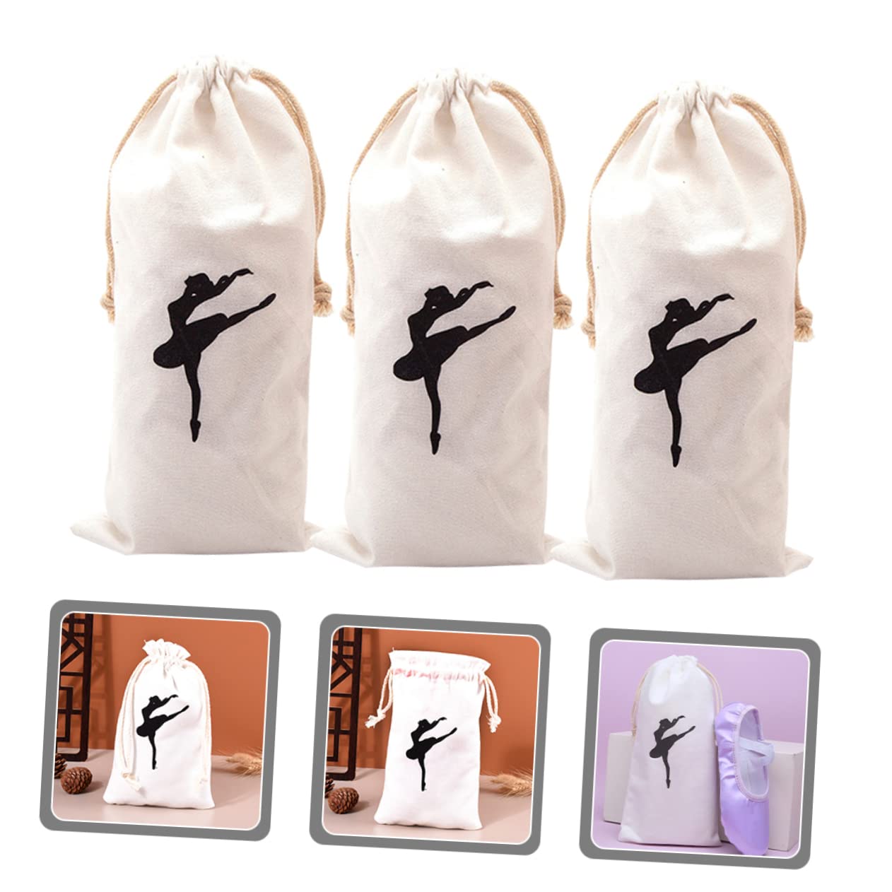 12-Pack MUSISALY Portable Ballet Shoe Bags for Dance - Lightweight Travel Shoe Organizer with Durable Polyester Fabric - Perfect for Ballet Classes, Dance Practice & Gym Storage