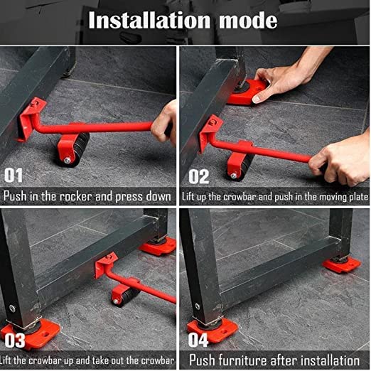 Umang Heavy Duty Furniture Mover & Lifter Set - 360° Rotatable Pads with Moving Wheels Kit for Easy Home Shifting | Perfect for Living Room, Bedroom & Office Furniture Rearrangement