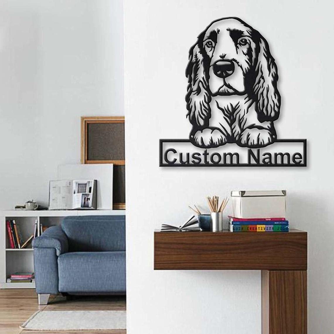 Personalized Field Spaniel Dog Wooden Sign - Custom Engraved Pet Name Art - Unique Dog Lover Gift for Birthday, Housewarming & Home Decor - Perfect for Living Room, Bedroom or Pet Nursery