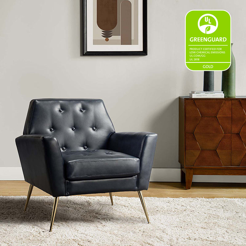 Raelynn Vegan Leather Armchair - Modern PU Leather Lounge Chair for Living Room, Office & Bedroom - Eco-Friendly Faux Leather Accent Chair for Home Decor
