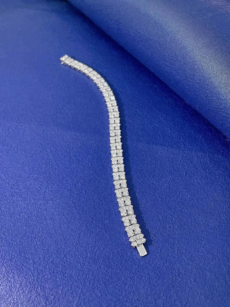 18K White Gold Diamond Bracelet for Women - Real Natural Diamonds, Luxury Minimalist Engagement Jewelry - Perfect for Weddings, Anniversaries & Special Occasions
