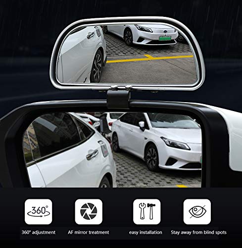 Universal Blind Spot Mirrors for Cars - Adjustable Wide Angle Rearview Mirror for Safe Driving & Parking Assistance (Black) | Perfect for Highway Merging, Parallel Parking & Enhanced Visibility