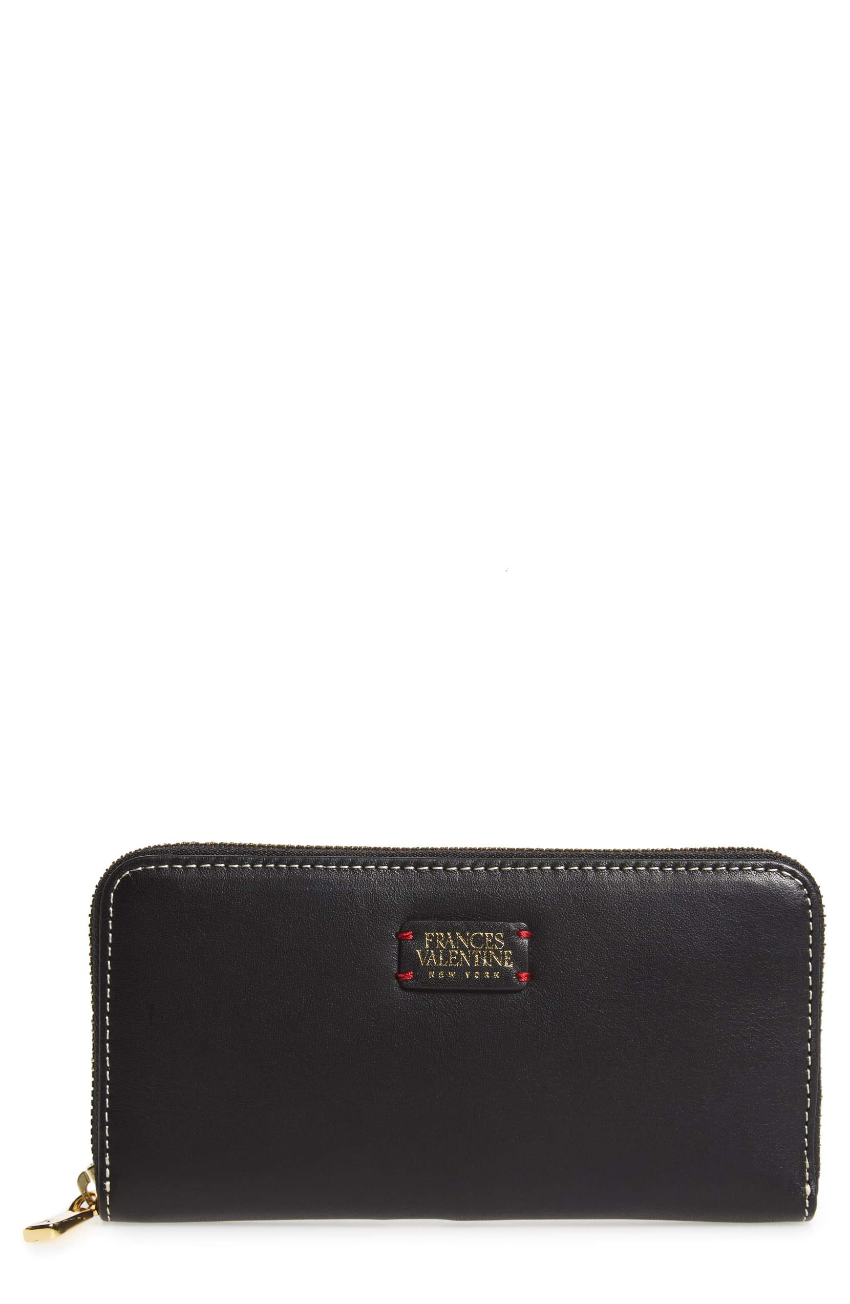 Frances Valentine Kennedy Soft Calf Leather Zip Around Wallet - Stylish & Compact Women's Wallet for Everyday Use, Travel & Gift Giving