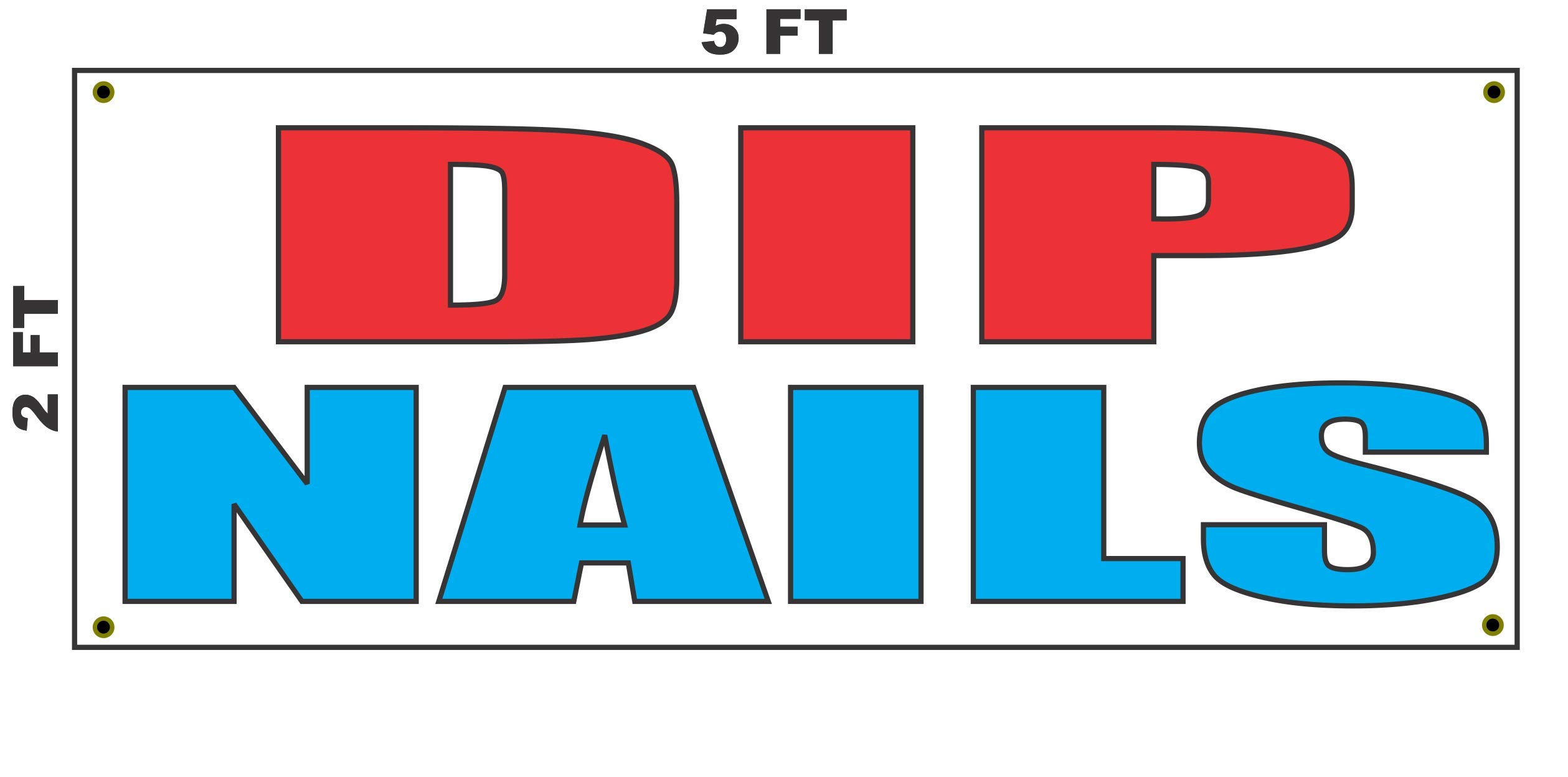Dip Nails 2x5 Banner Sign for Nail Salon - Durable Acrylic Nail Salon Decor - Perfect for Salon Entrance, Window Display & Promotional Events