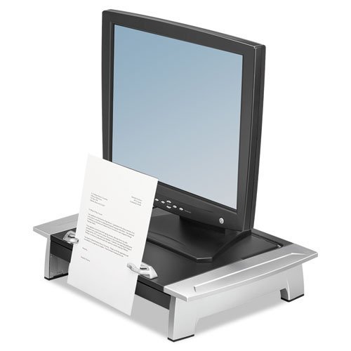 Adjustable Monitor Stand with Storage Drawer & Document Holder - Ergonomic Computer Riser for Home & Office Workspace (Single Unit) - Perfect for Desk Organization and Improved Posture
