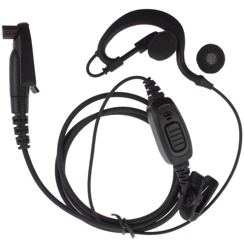 Hytera TC980 TC780 TC780M TC610P TC380M TC370M Compatible G-Shape Earpiece Headset - Secure & Comfortable Radio Communication for Security, Construction & Outdoor Activities