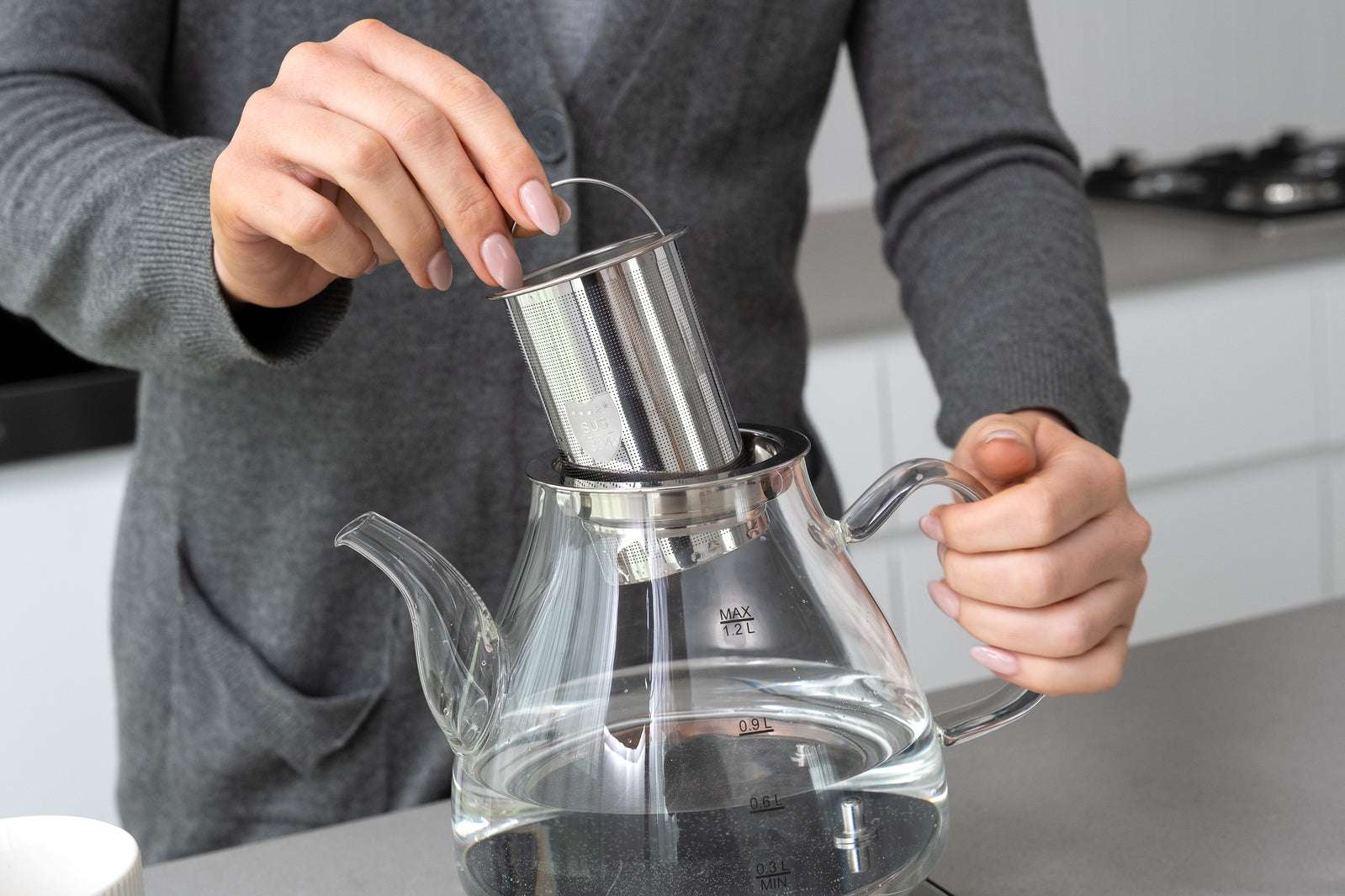 1.2L Digital Glass Electric Tea Kettle with Removable Infuser - 800W Fast Boiling for Tea, Coffee & Hot Beverages - Perfect for Home, Office & Dorm Use
