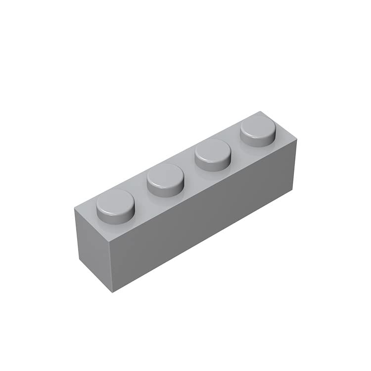 100-Piece Light Gray 1x4 Classic Building Bricks - Bulk Brick Blocks Compatible with Lego 3010 Parts | Perfect for DIY Projects, Kids STEM Toys & Creative Construction