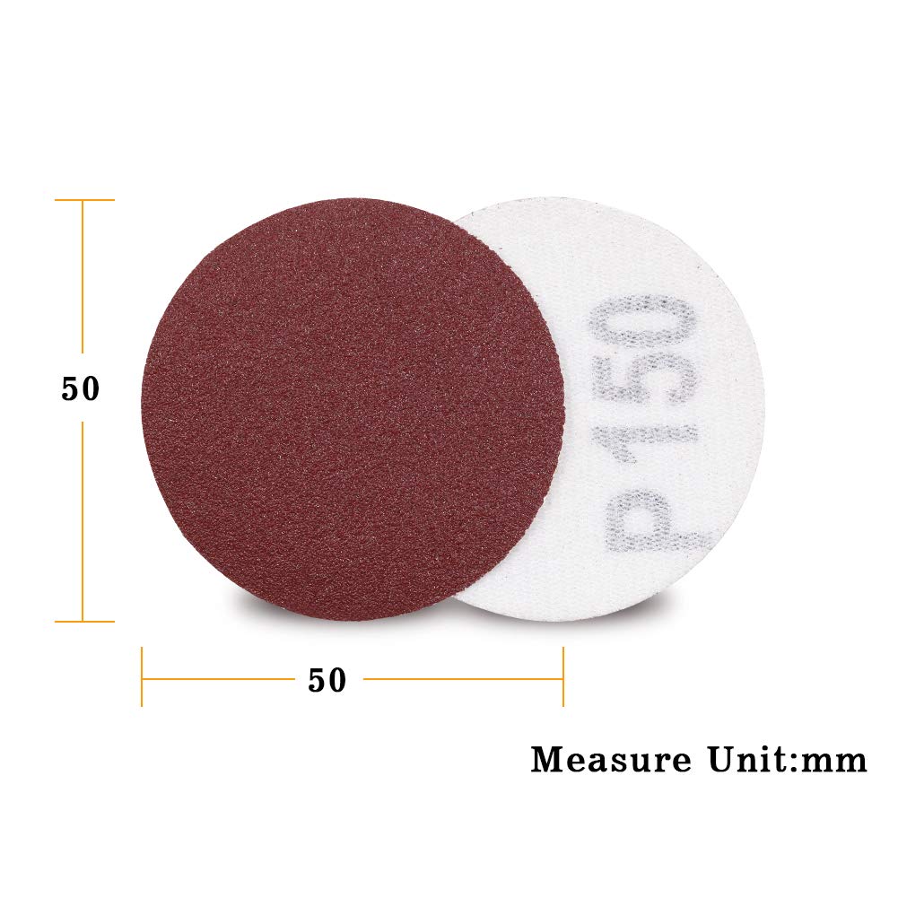 SPEEDWOX 100pc 2 Inch Hook and Loop Sanding Discs - 150 Grit Sandpaper for Sanders, Drills, Grinders & Rotary Tools - Woodworking, Auto Body Repair & Metal Polishing - Perfect for DIY Projects & Professional Use