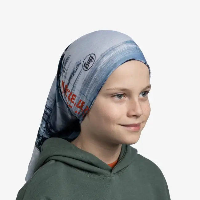 Buff Original EcoStretch Kids Neckwear - Blue - Multifunctional Bandana for Outdoor Activities, Sports & Sun Protection