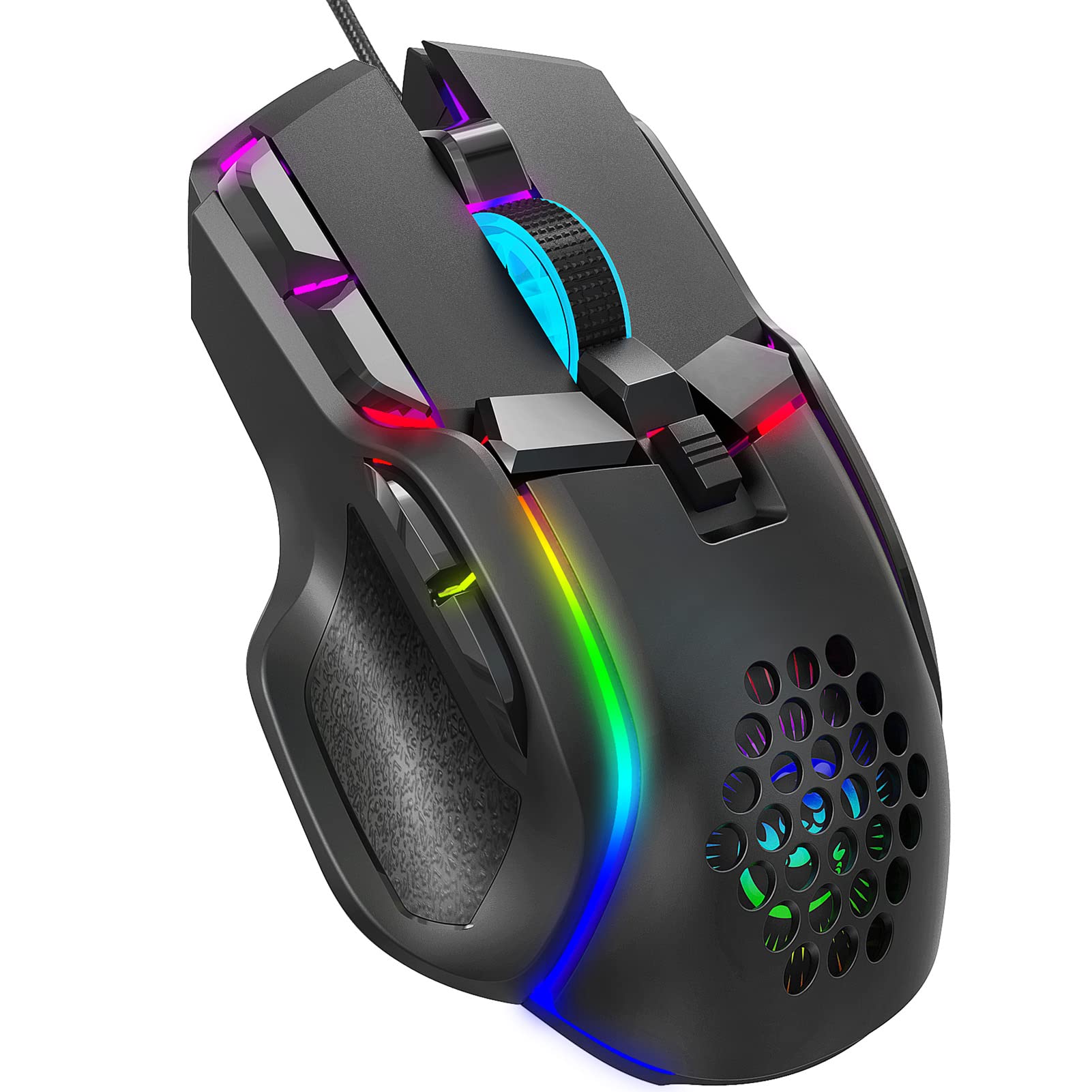Sanpyl Wireless Gaming Mouse - 12800 DPI, RGB Backlit, 10 Programmable Buttons, Ergonomic Design for PC & Laptop | Perfect for FPS, MOBA Games & Home Office Work