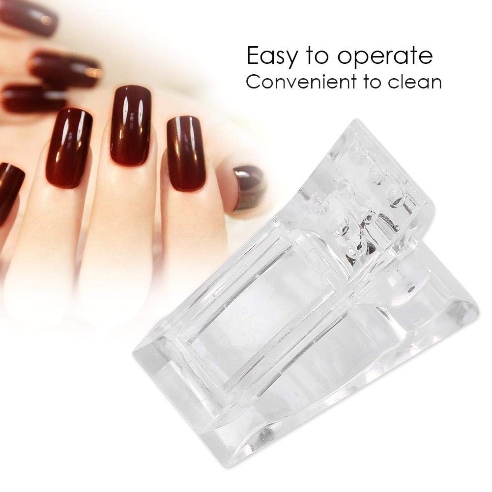 Rotekt 10pcs Transparent Nail Tips Clips for Poly Gel - Quick Building Mold Clips Set, Nail Art Accessories for Professional & DIY Manicures at Home or Salon