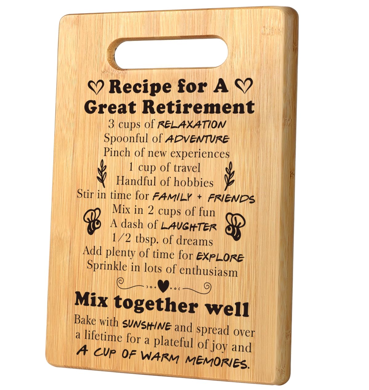 Personalized Retirement Gift for Women 2025 - Unique Going Away & Farewell Gifts for Coworkers, Boss, Teacher, Nurse or Friend - Engraved Wooden Cutting Board for Retirees - Perfect Housewarming & Kitchen Gift for Retirement Parties