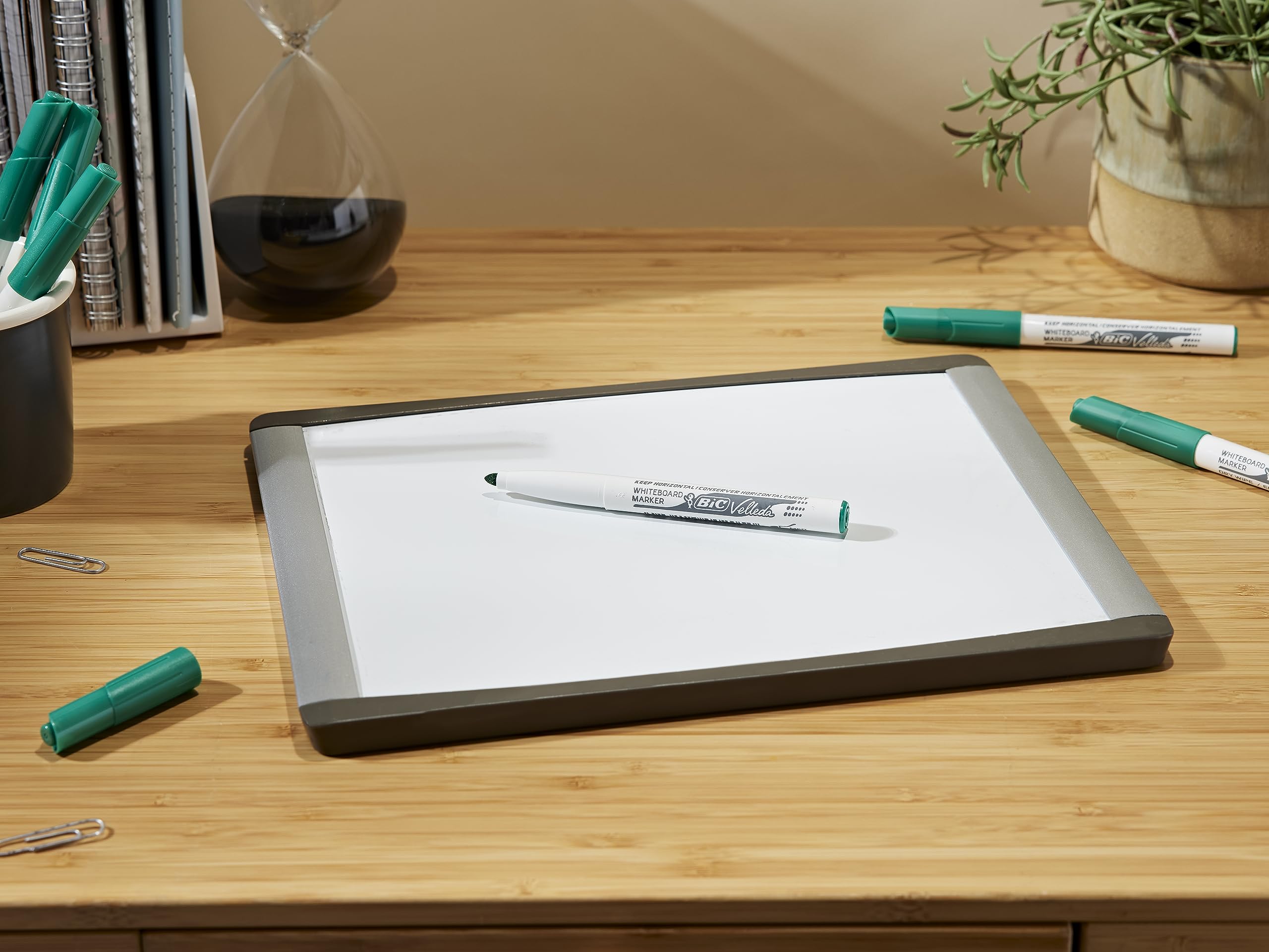BIC Velleda 1741 Dry Erase Markers - 12 Pack Green Whiteboard Pens for Office, Classroom & Home Use - Non-Toxic, Low-Odor Markers for Whiteboards, Glass & Smooth Surfaces