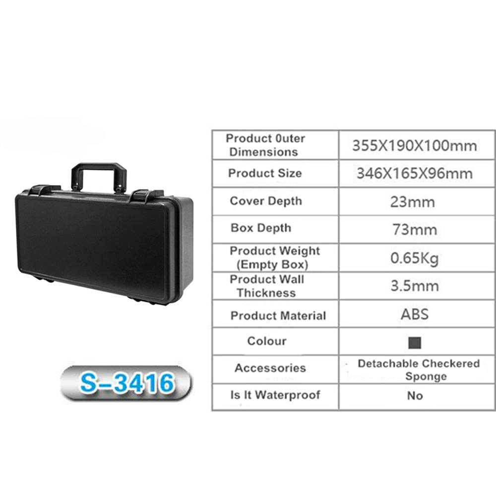 HWZ Toolbox S-3416 Multi-Function Hardware Tool Storage Case with Foam Seal & Shockproof Design - Perfect for DIY Projects, Home Repairs, and Professional Tool Organization