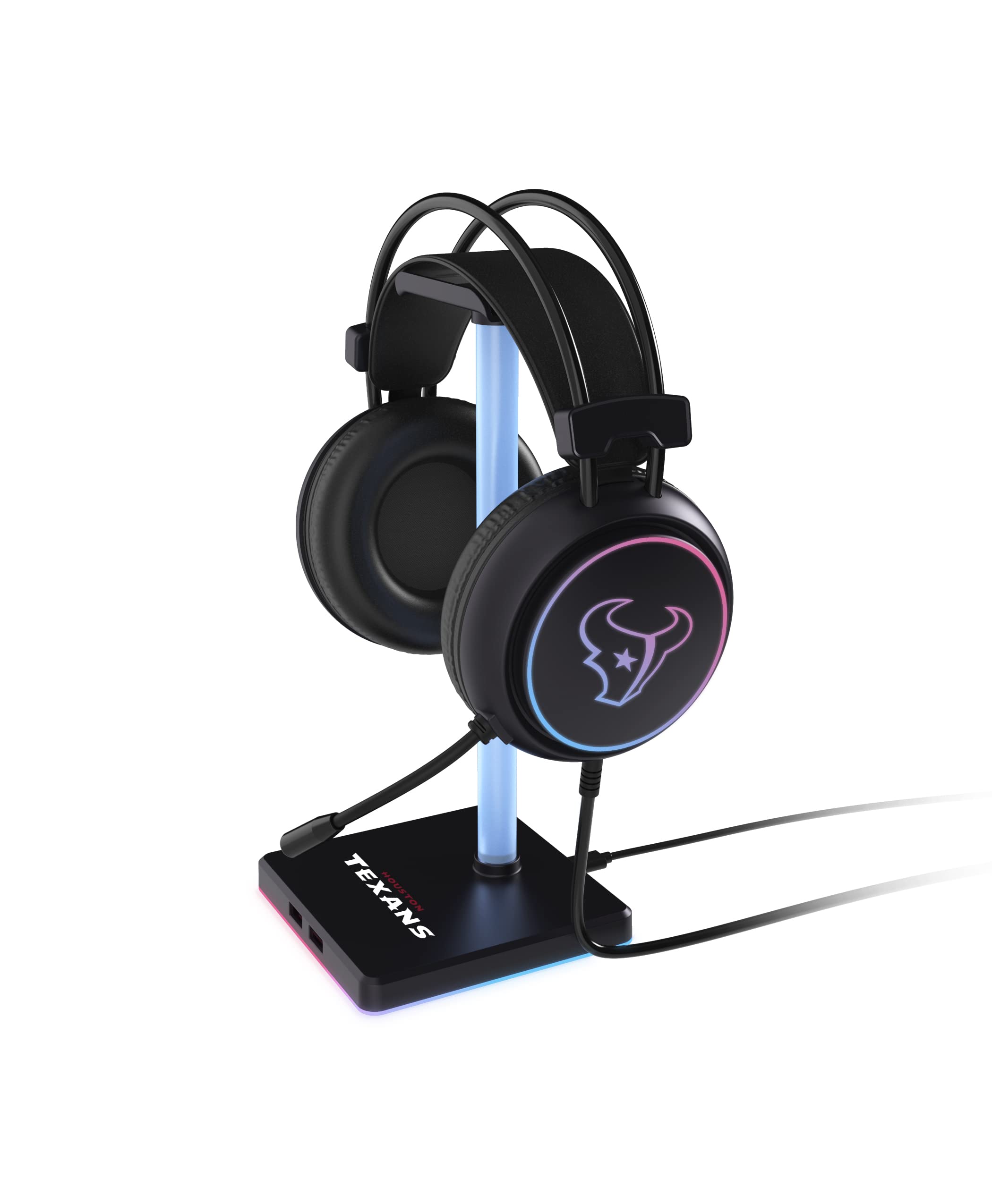 SOAR NFL LED Gaming Headset with Stand - Wireless Bluetooth Headphones with Noise Cancelling Mic for PC/PS5/Xbox - Perfect for Gaming, Streaming & Sports Fans