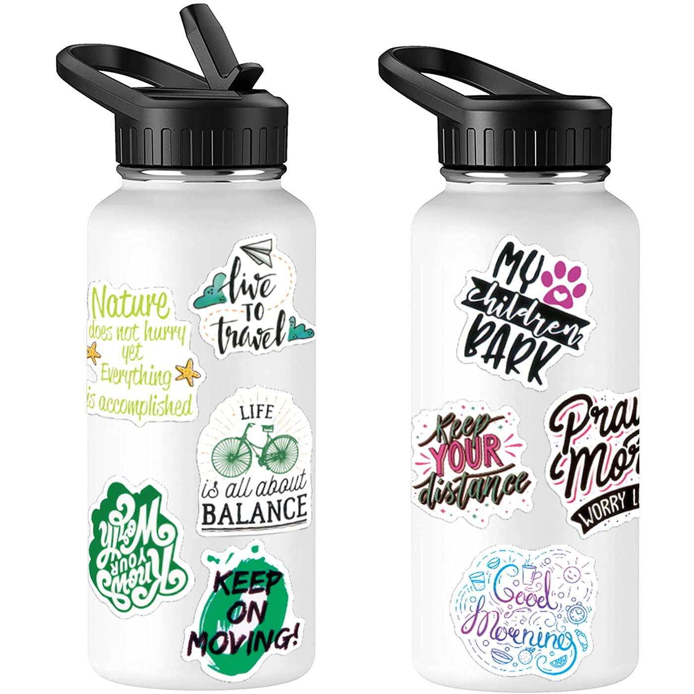100pcs Motivational Stickers Pack - Waterproof Inspirational Vinyl Decals for Students, Teachers & Employees - Positive Affirmation Stickers for Water Bottles, Laptops, Notebooks & Planners - Perfect for School, Office & Daily Encouragement