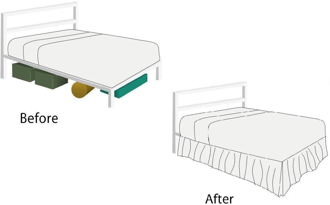 Premium 100% Microfiber Dust Ruffle Bed Skirt - Split Corner Design, Soft & Wrinkle-Free with 21