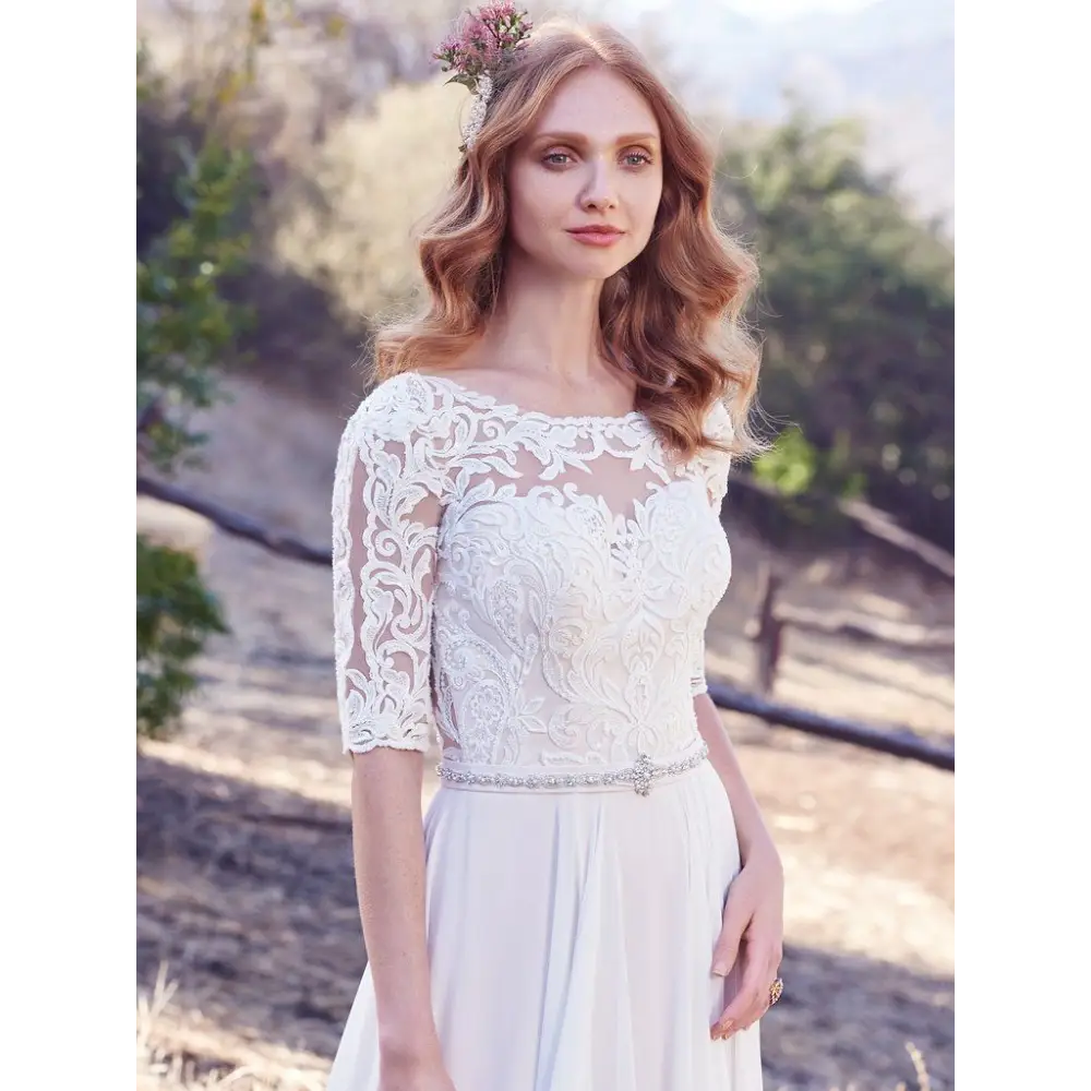 Darcy by Maggie Sottero Wedding Dress Sample Sale - Elegant Lace Bridal Gown for Church, Beach & Destination Weddings