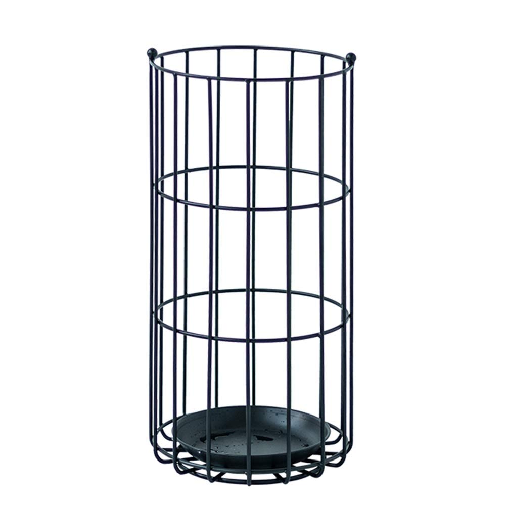 Black Umbrella Stand Holder for Large & Small Umbrellas, Canes, Walking Sticks - 25×25×50cm Organizer for Front Door Entryway, Hallway & Porch Decor - Perfect for Rainy Days & Home Organization