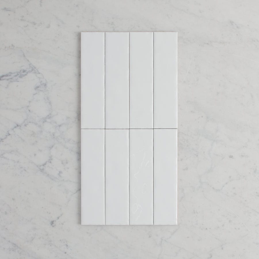 Premium Newport Gloss Mini Subway White Tile - 3x6 Inch Ceramic Wall Tile for Kitchen Backsplash, Bathroom & Shower - Easy to Clean, Waterproof & Durable Home Decor