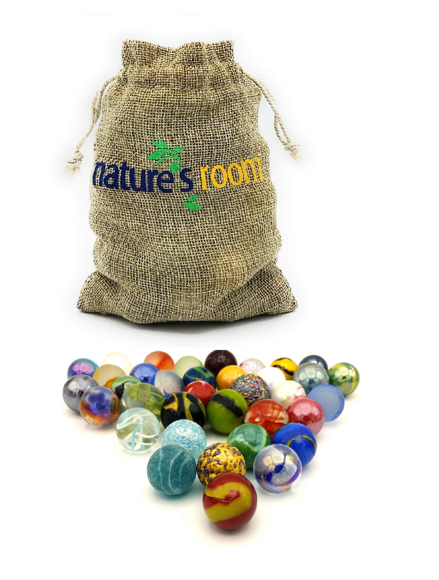 1 Inch Glass Shooter Marbles for Kids - Bulk Set of 25 Assorted Color Marbles for Collecting, Games, Home Decor - Large Marble Collection for Kids & Adults - Perfect for Marble Runs, Board Games, DIY Crafts