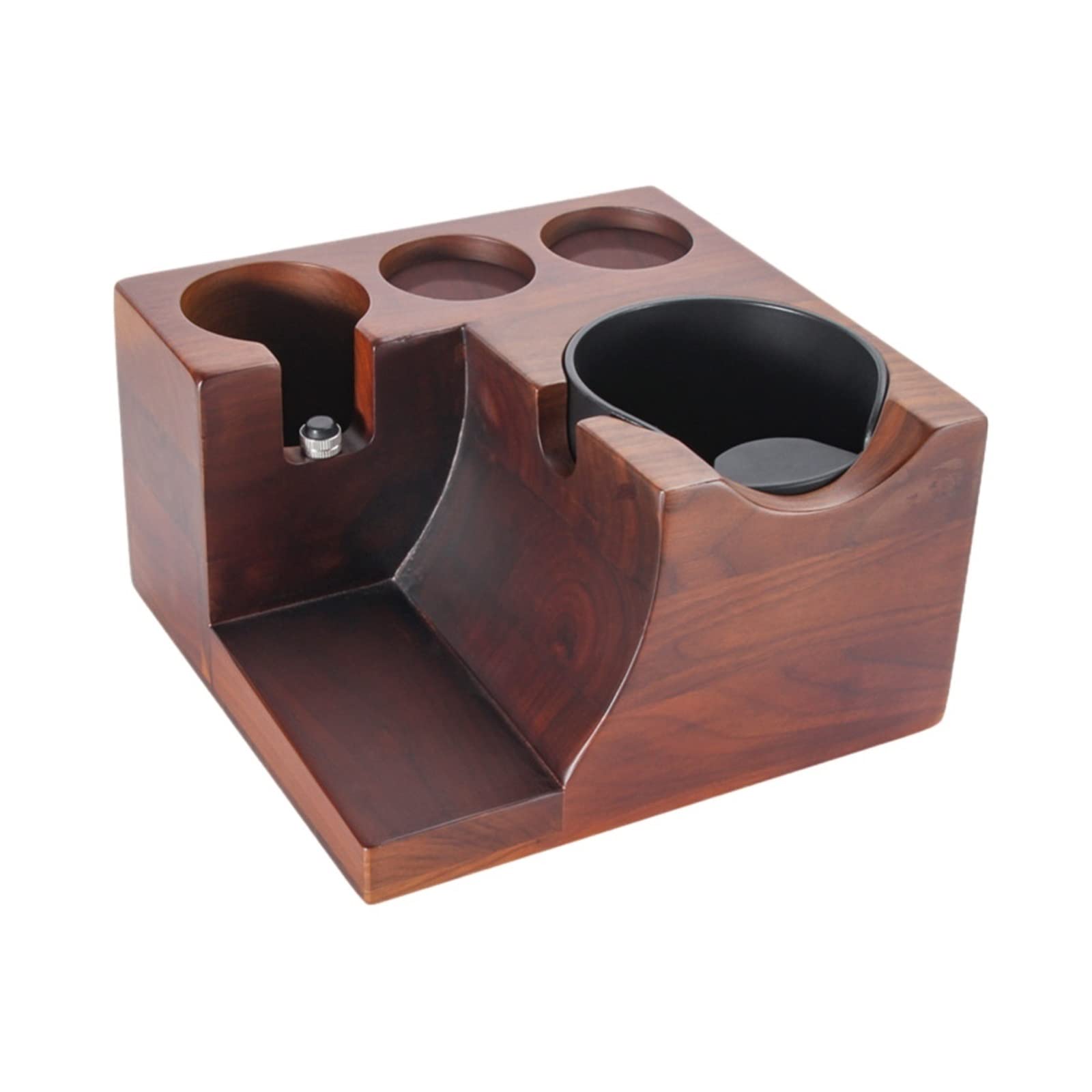 Premium Wooden Espresso Tamper Stand with Coffee Filter Holder - Barista-Grade Coffee Accessories for Espresso Machine, Drip Coffee & French Press Brewing - Perfect for Home Baristas & Coffee Shops