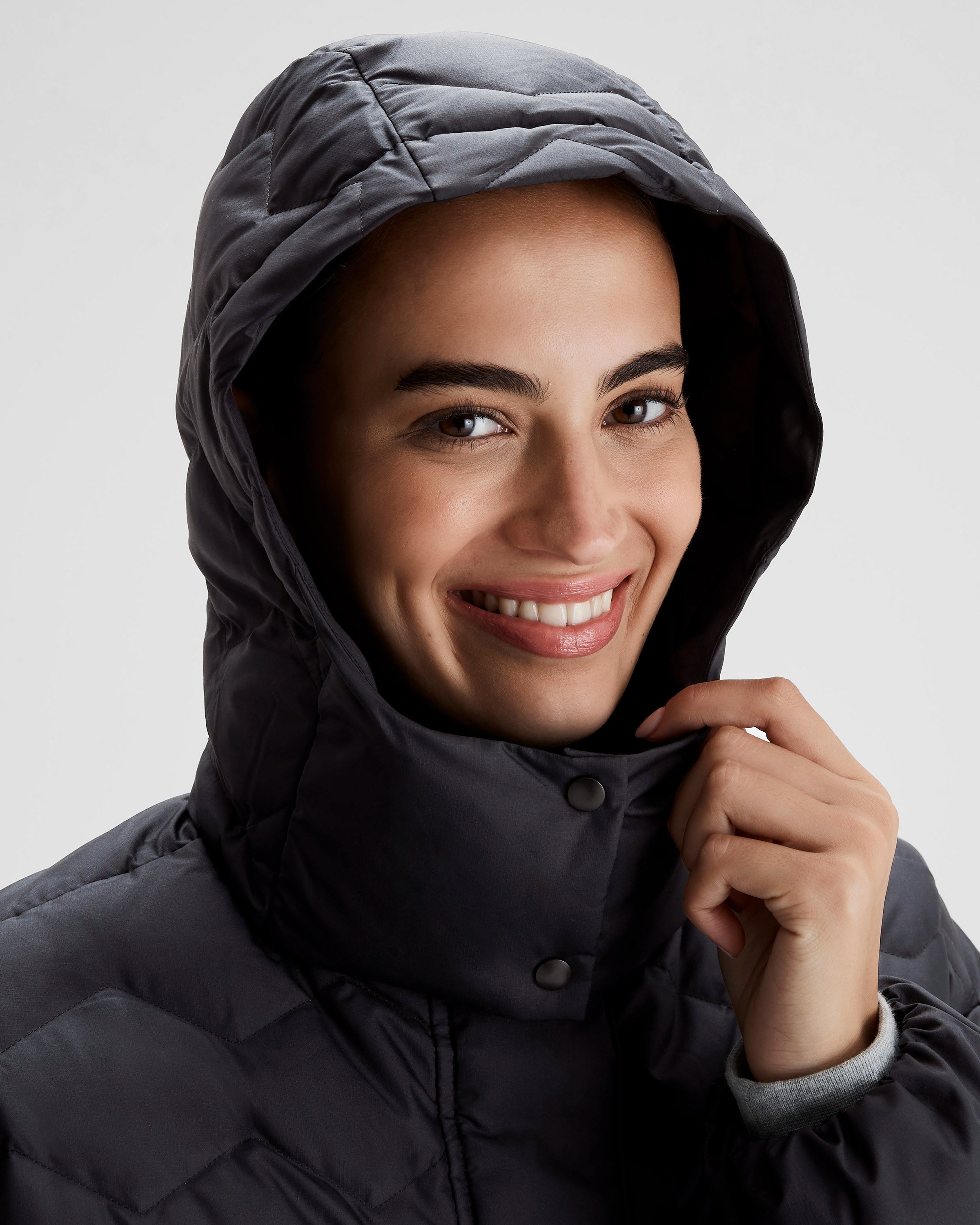 Women's Any Time Down Hooded Parka Jacket - Black Stingray Color | Warm Winter Coat for Outdoor Activities, Travel & Daily Wear