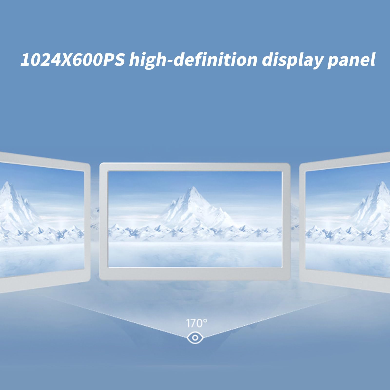7 Inch IPS High Brightness 1024x600 Side Monitor for Computer Case - Tempered Glass Panel for Enhanced Productivity | Perfect for Gaming, Coding & Multi-Tasking Workstations