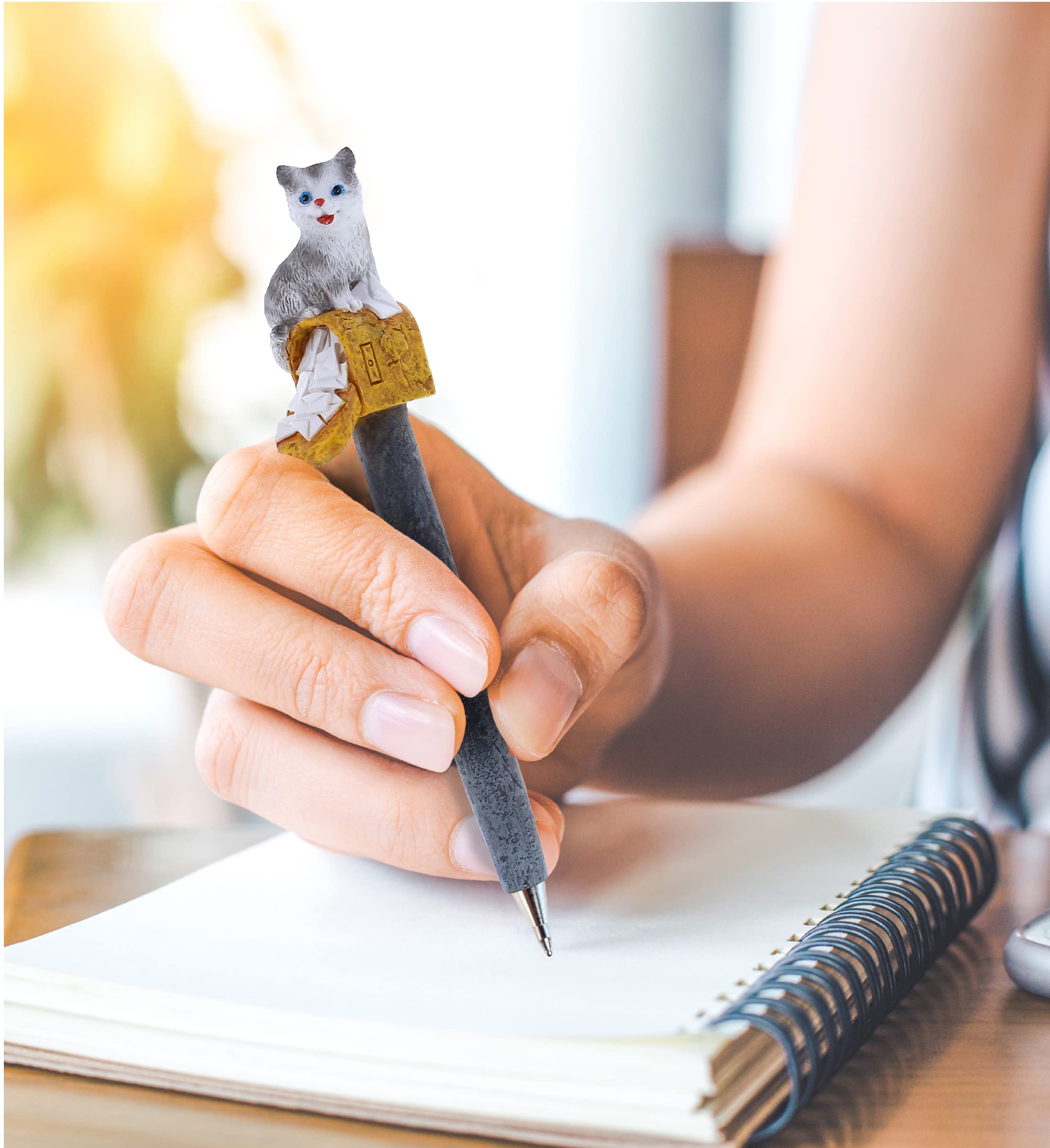 Fun Novelty Cat Ballpoint Pens - Unique Colorful Writing Instruments for Kids & Adults - Perfect for School, Office & Gifts - Cat on Mailbox Design - Great for Note Taking, Journaling & Creative Writing