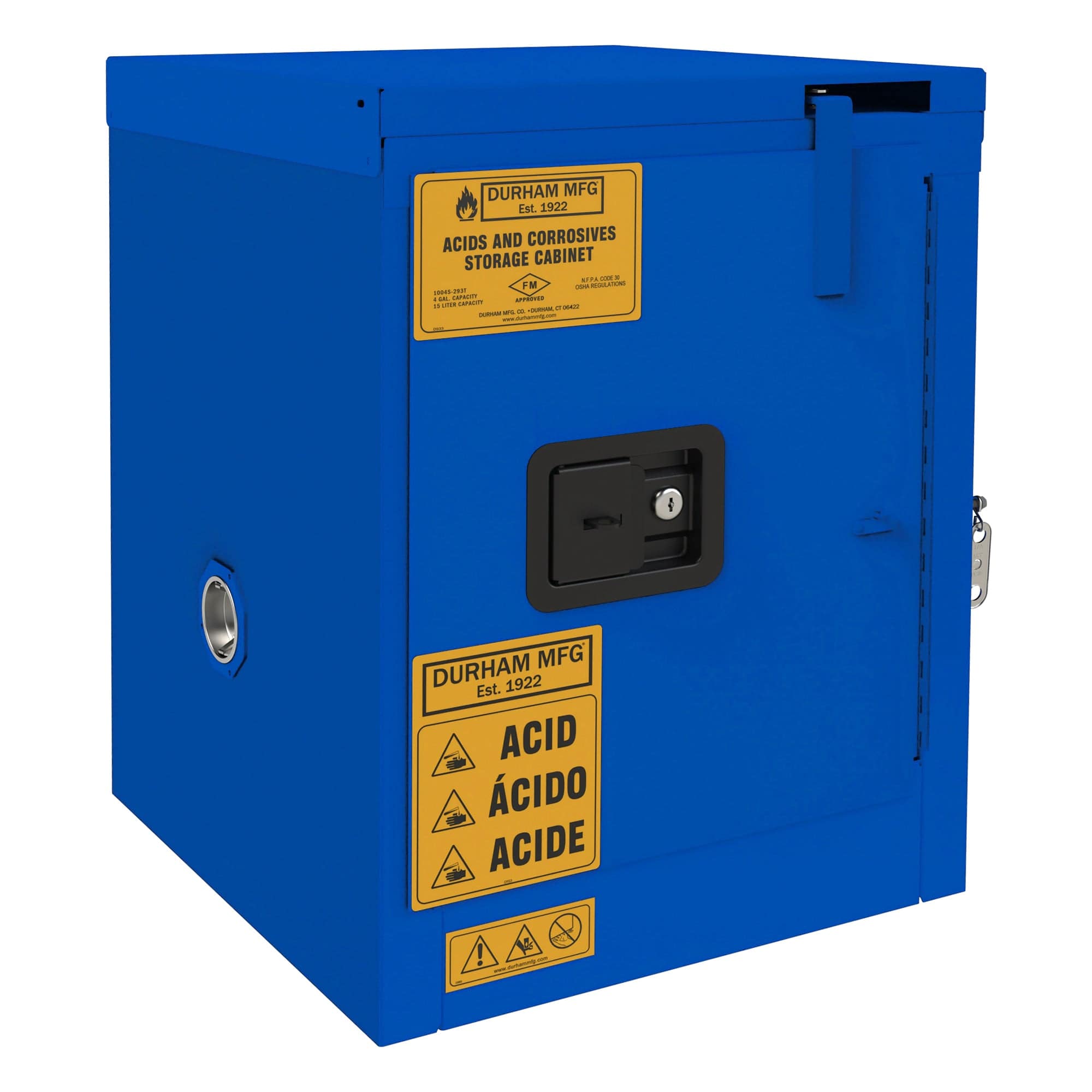 4 Gallon Corrosive Chemical Storage Cabinet with Self-Closing Door - Safe & Secure for Labs, Garages, and Industrial Use