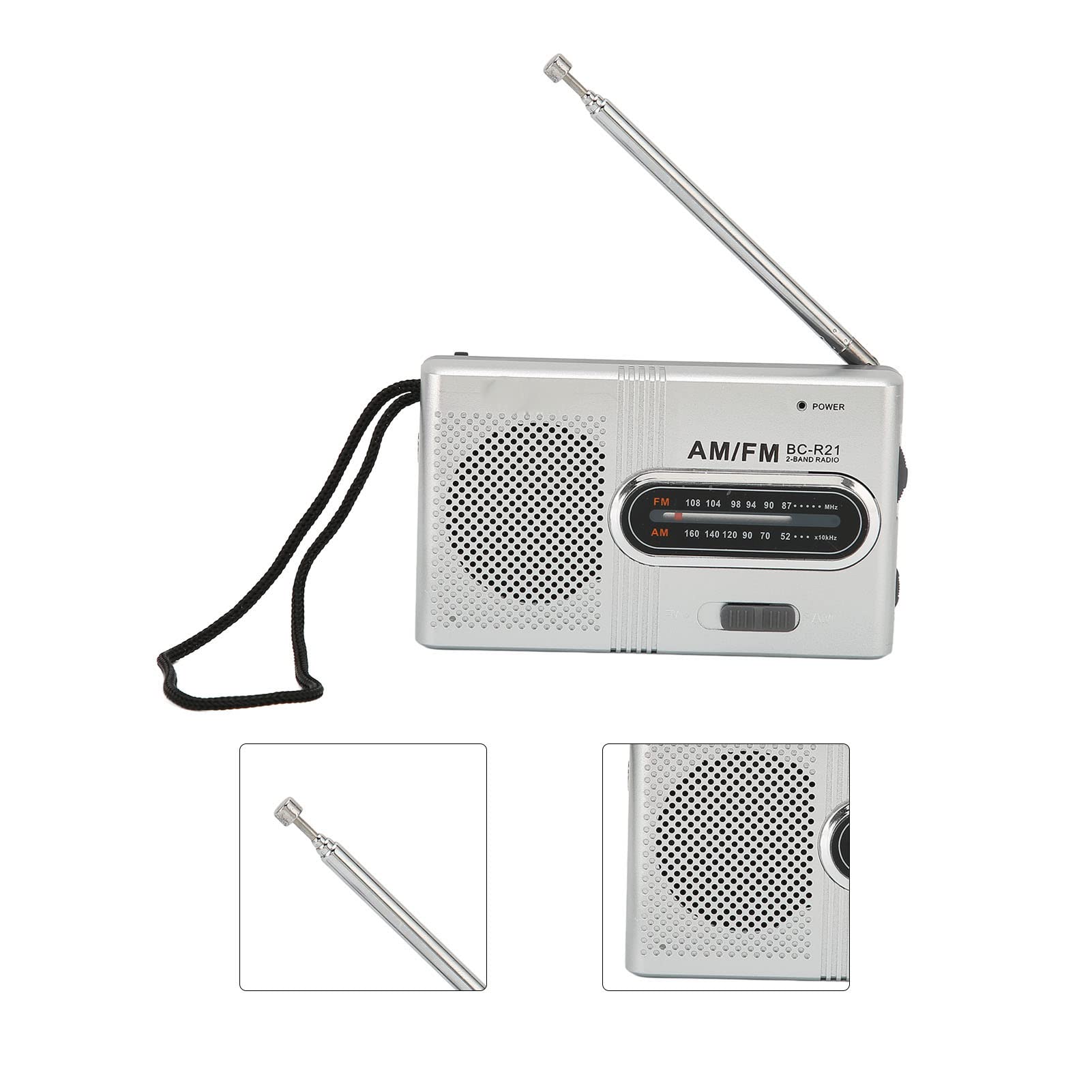 Portable AM FM Radio with Long Range Reception, Built-in Speaker & Headphone Jack - Best for Outdoor, Emergency, Camping, Travel and Home Use