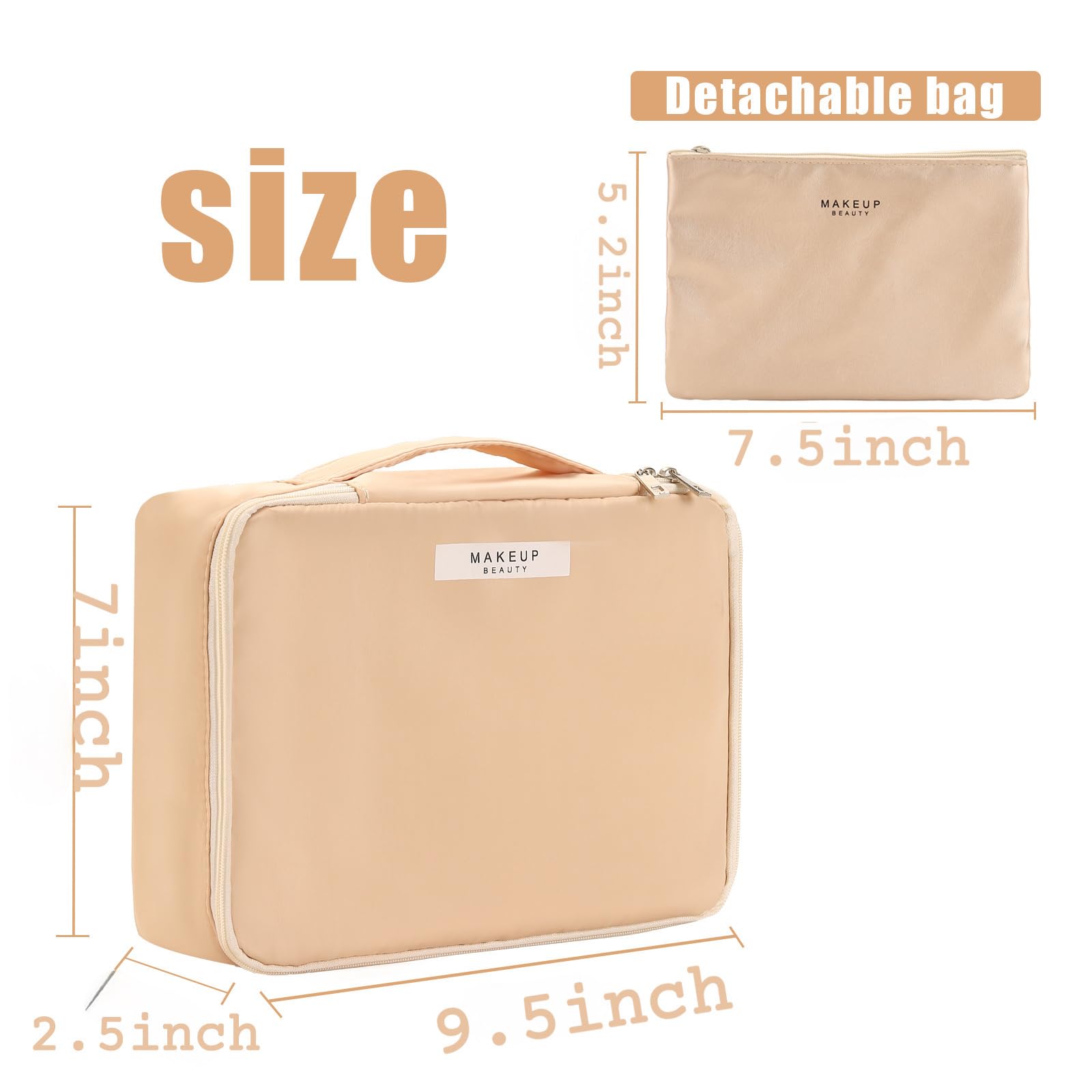 Queboom Travel Makeup Bag - Waterproof Cosmetic Organizer for Women & Men | Perfect for Vacation & Gym