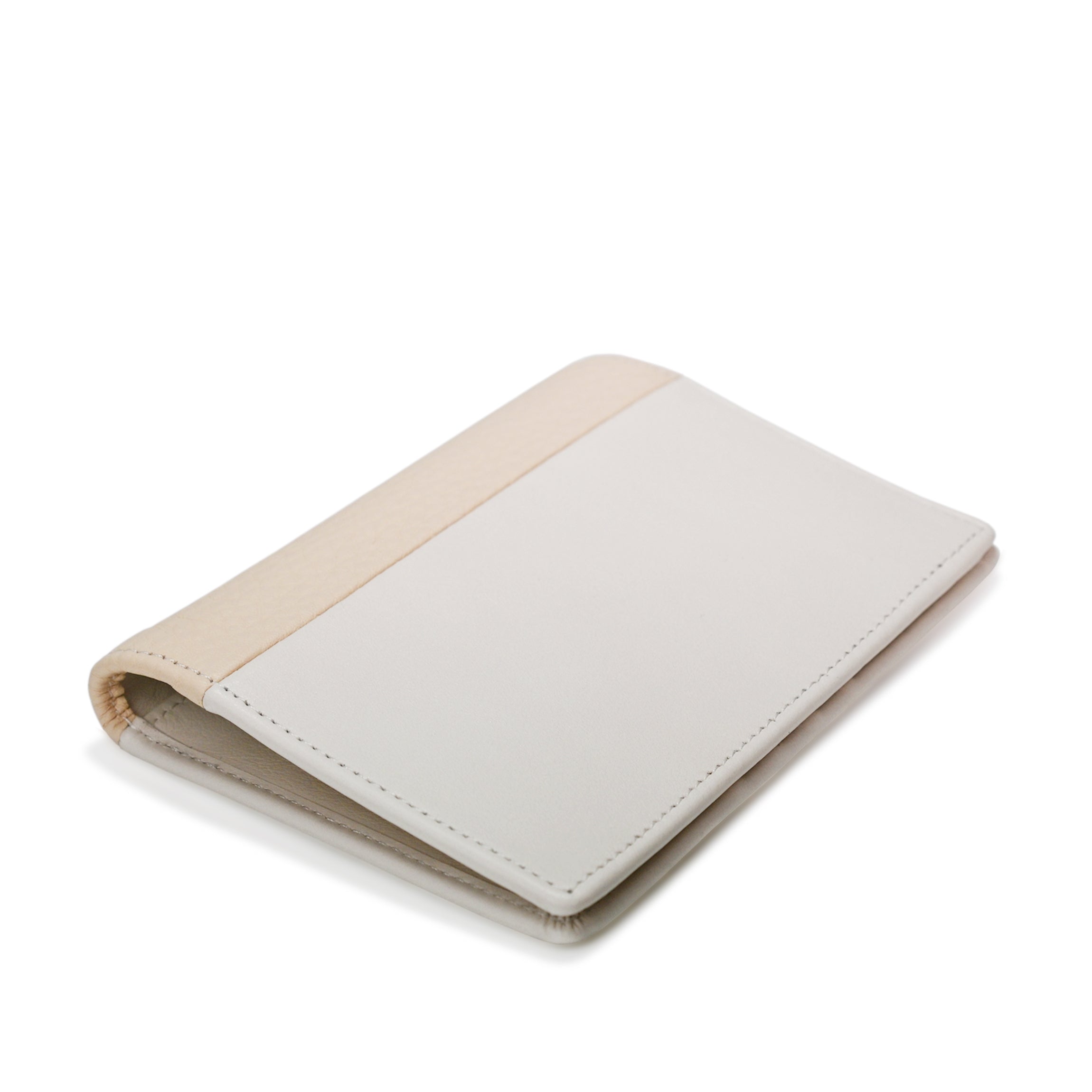 Premium Leather Passport Holder - Ivory & Sand Stripe Design - RFID Blocking Travel Accessory for International Trips & Business Travel