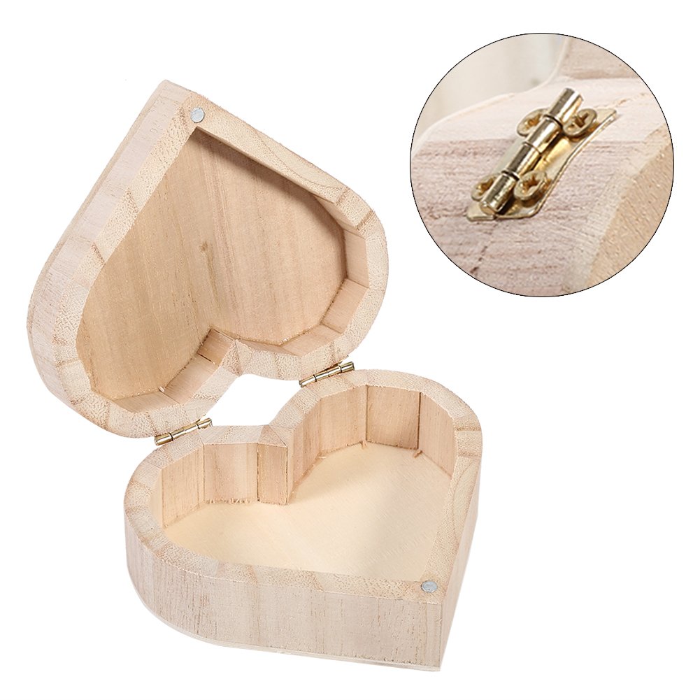 Yosoo Handcrafted Wooden Heart-Shaped Jewelry Box - Portable Storage Organizer for Rings, Necklaces & Keepsakes - Perfect for Valentine's Gift, Wedding Proposal & Home Decor