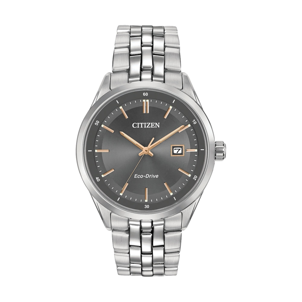 Addysen Eco-Drive 41mm Stainless Steel Watch with Grey Dial & Bracelet – Perfect for Business, Casual & Outdoor Activities