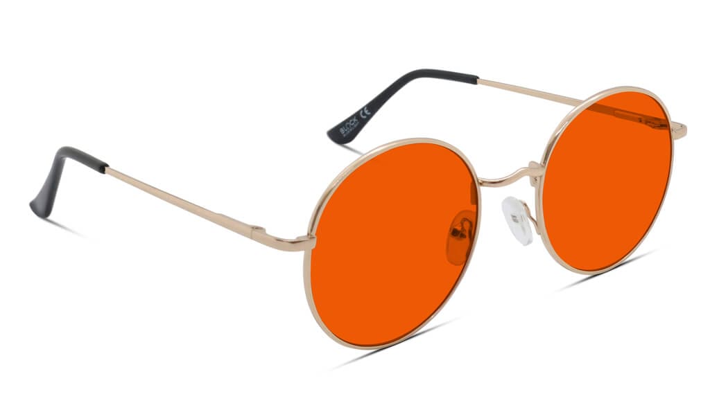 NightFall Elton Blue Light Blocking Glasses - Anti Eyestrain & Sleep Aid - Gold Frame for Gaming, Reading & Nighttime Use