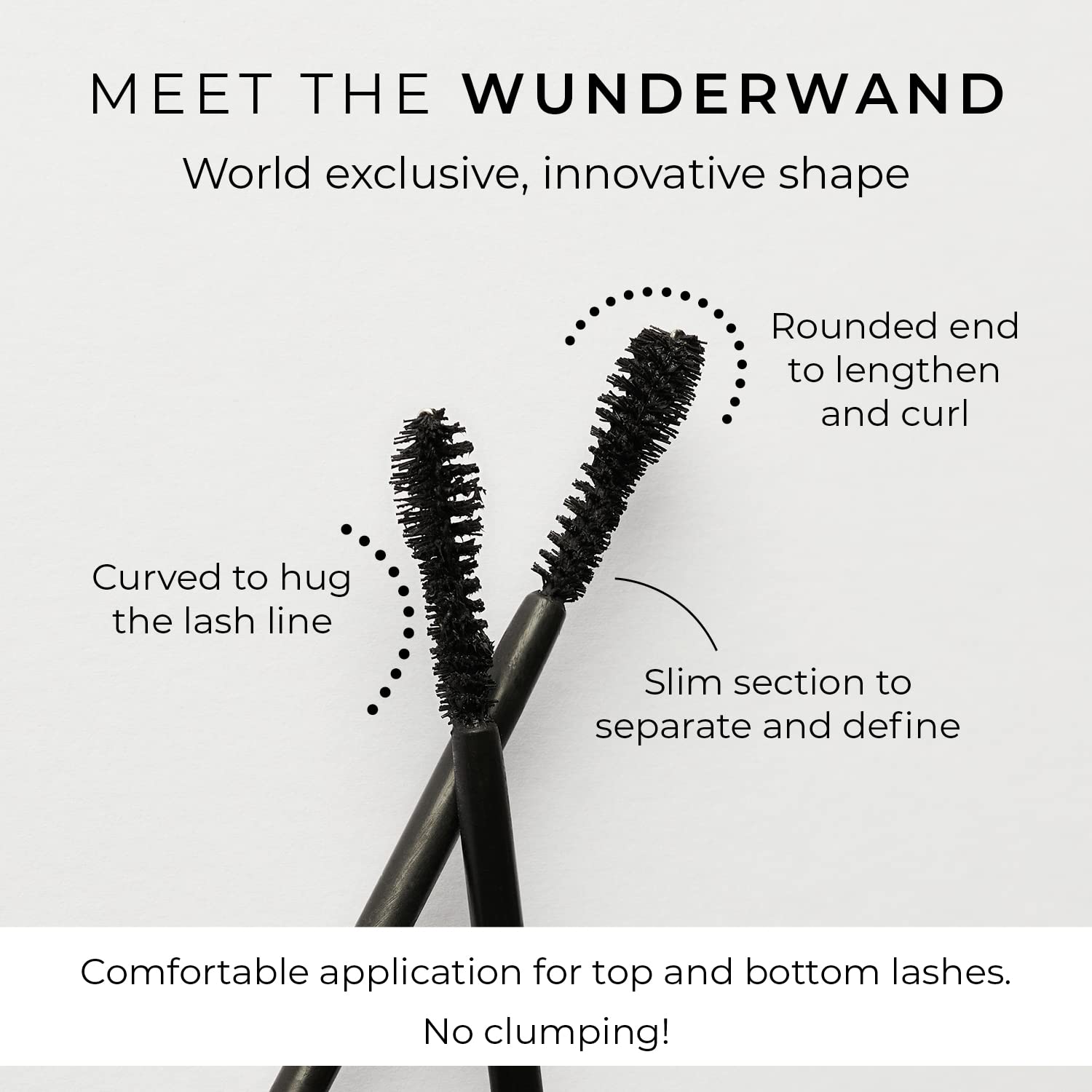 WUNDERBROW Volumizing & Lengthening Mascara - Black Vegan Cruelty-Free Formula for Longer Lashes | Perfect for Everyday Wear, Date Night & Special Occasions