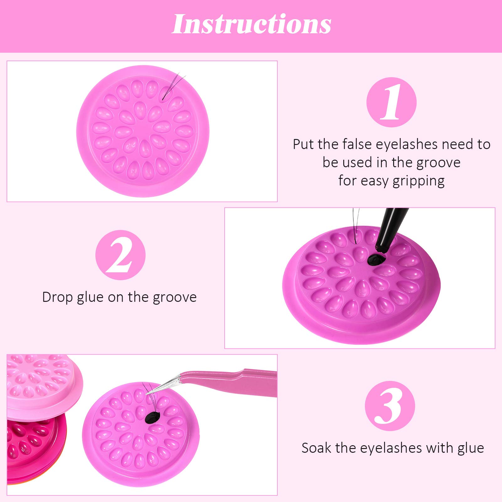 150 Pcs Disposable Eyelash Extension Glue Trays - Pink Plastic Lash Glue Holder & Palette for Professional Lash Artists - Beauty Salon Supplies for Women & Girls - Perfect for Lash Extensions, Volume Lashes & DIY Home Use